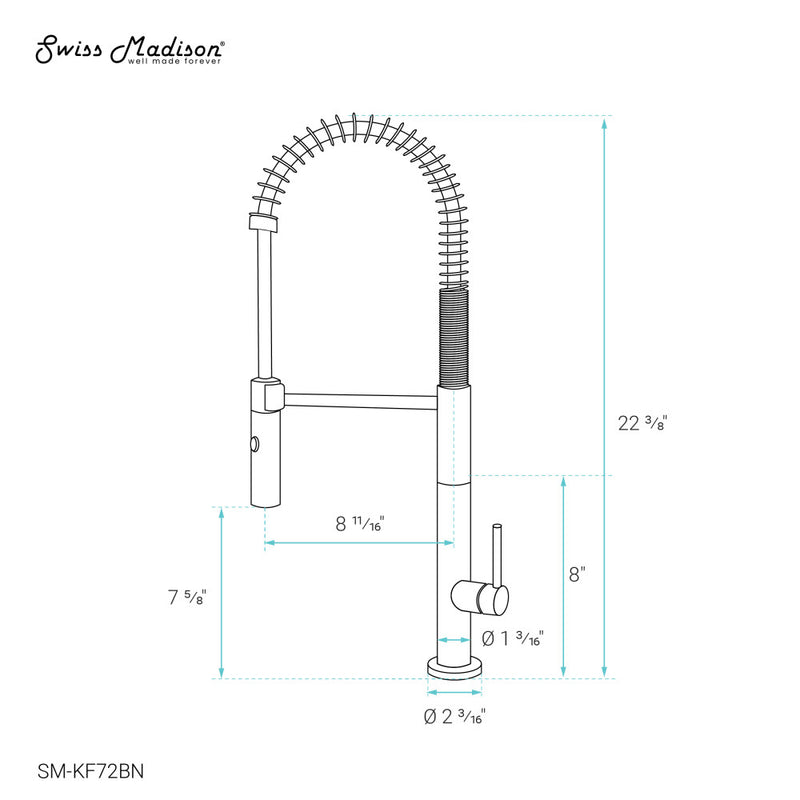 Chalet Single Handle, Pull-Down Kitchen Faucet in Brushed Nickel