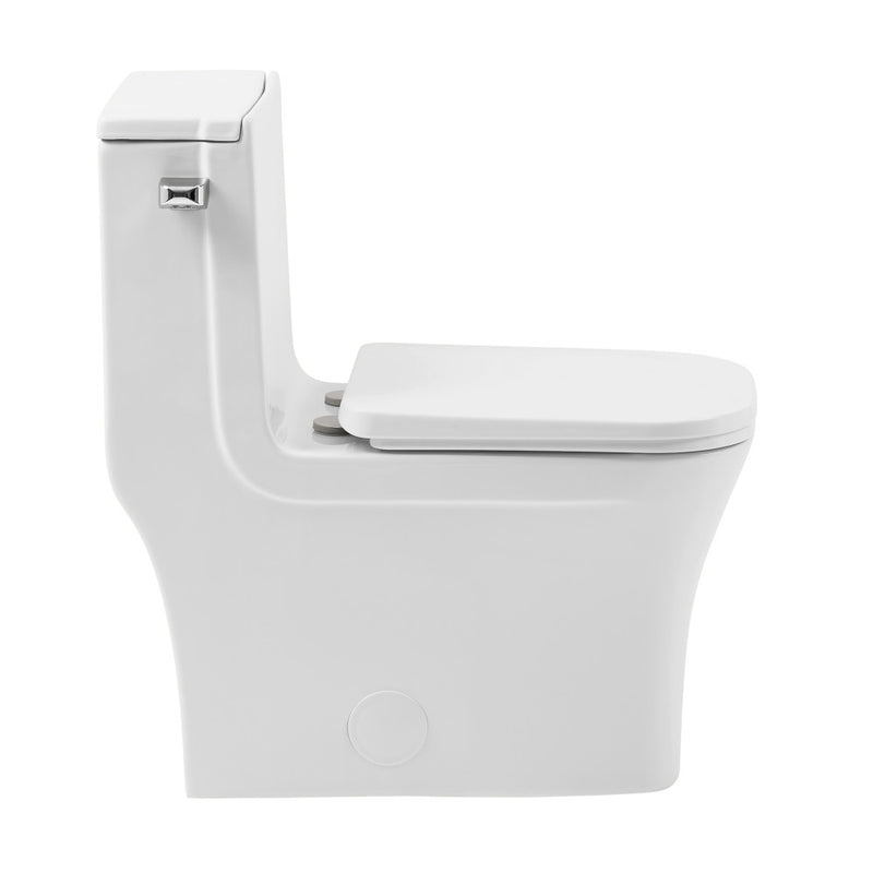 Concorde One-Piece 12" Rough-in 1.28 GPF Left-Hand Flush Square Toilet in Glossy White