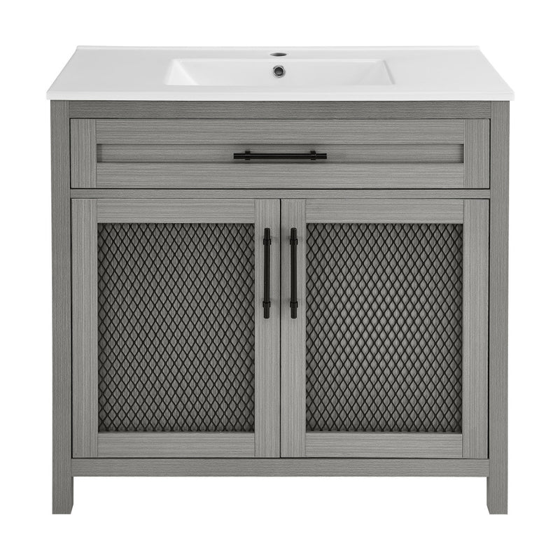 Calice 36" Freestanding Bathroom Vanity in Carbon Gray with Sink Top