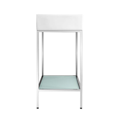 Pierre 32" Open Shelf Chrome Frame Freestanding Bathroom Vanity with Sink Top
