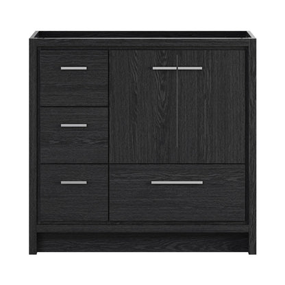 Virage 36" Freestanding Bathroom Vanity in Black Oak without Sink Top