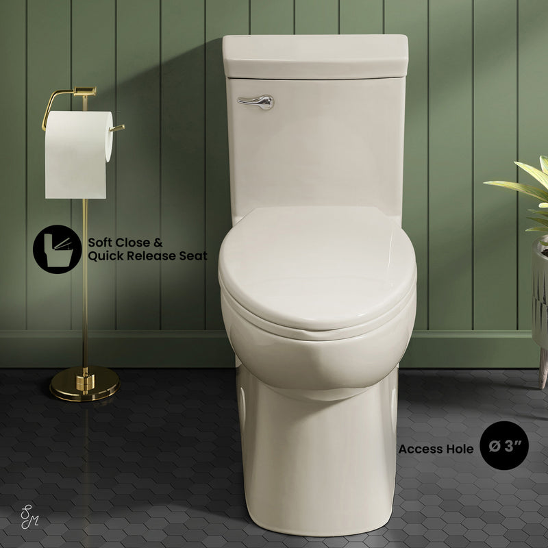 Classe One Piece Toilet with Front Flush Handle 1.28 gpf in Bisque