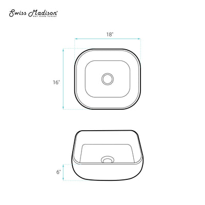 Chateau 18 Square Ceramic Vessel Sink