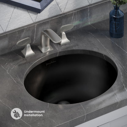 Plaisir 16.5" Ceramic Undermount Bathroom Sink in Matte Black