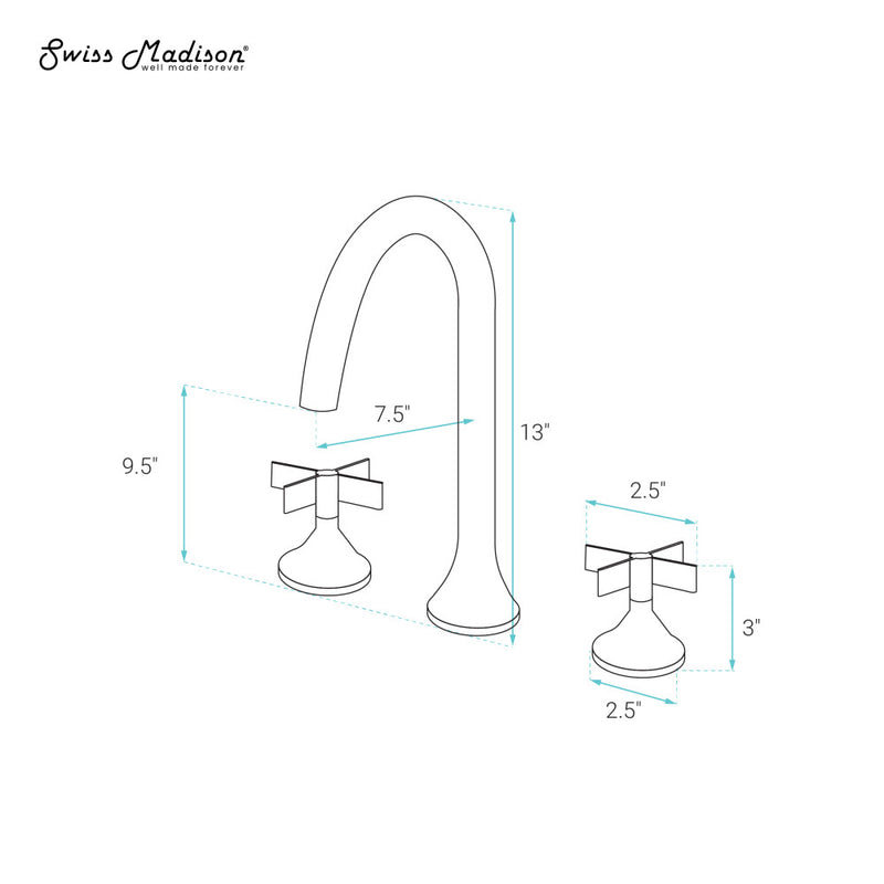 Daxton 8 in. Widespread, Cross Handle, Bathroom Faucet in Matte Black