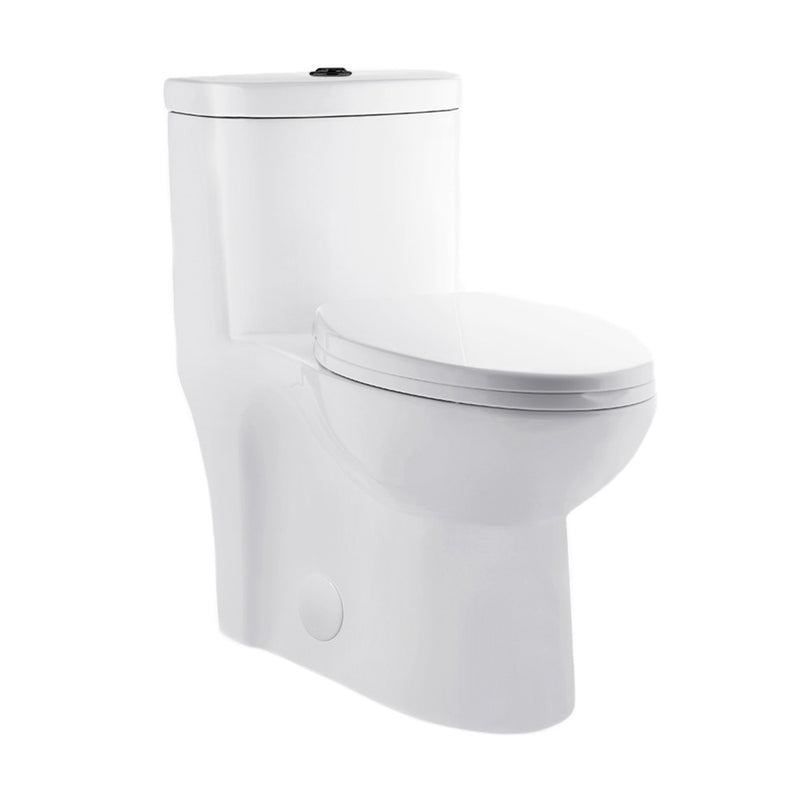 Sublime One Piece Elongated Toilet Dual Flush, Black Hardware 1.1/1.6 gpf