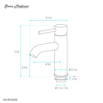 Ivy Single Hole, Single-Handle, Bathroom Faucet in Matte Black