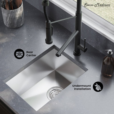 Tourner 14 x 18 Stainless Steel, Single Basin, Undermount Kitchen Sink