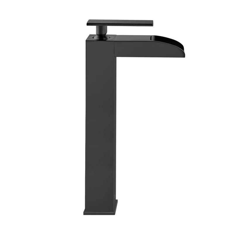 Concorde Single Hole, Single-Handle, High Arc Waterfall, Bathroom Faucet in Matte Black