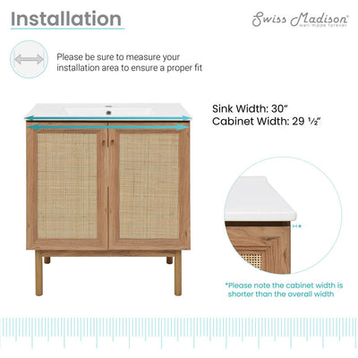 Classe 30" Bathroom Vanity in Oak