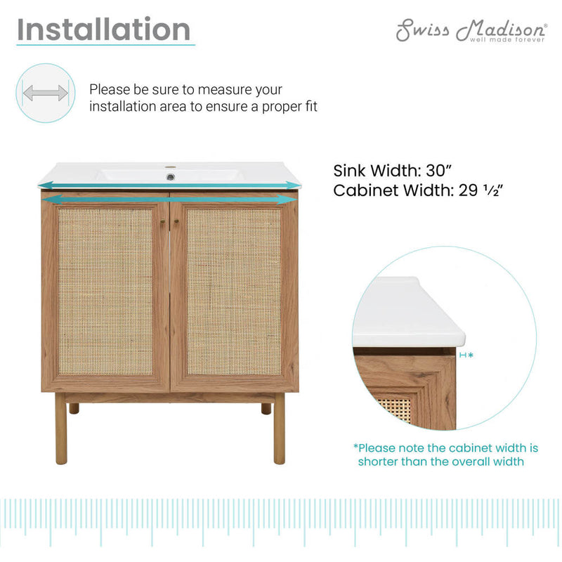 Classe 30" Bathroom Vanity in Oak