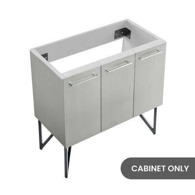 Annecy 36" Bathroom Vanity in Brushed Grey - Cabinet Only