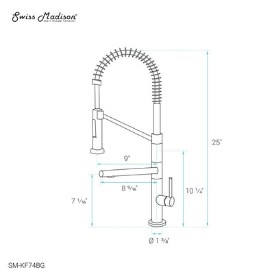 Nouvet Single Handle, Pull-Down Kitchen Faucet with Pot Filler in Brushed Gold