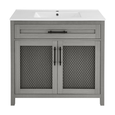 Calice 36" Freestanding Bathroom Vanity in Carbon Gray with Sink Top