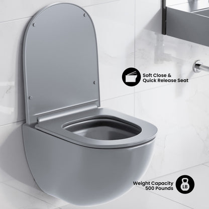 St. Tropez Wall-Hung Toilet Bowl Only in Matte Gray