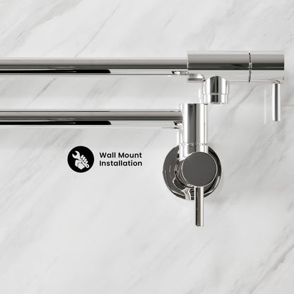 Ivy Retractable Wall-Mounted Pot Filler in Chrome