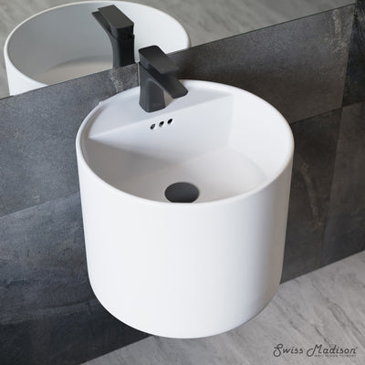 Monaco 18" Round Wall-Mount Bathroom Sink