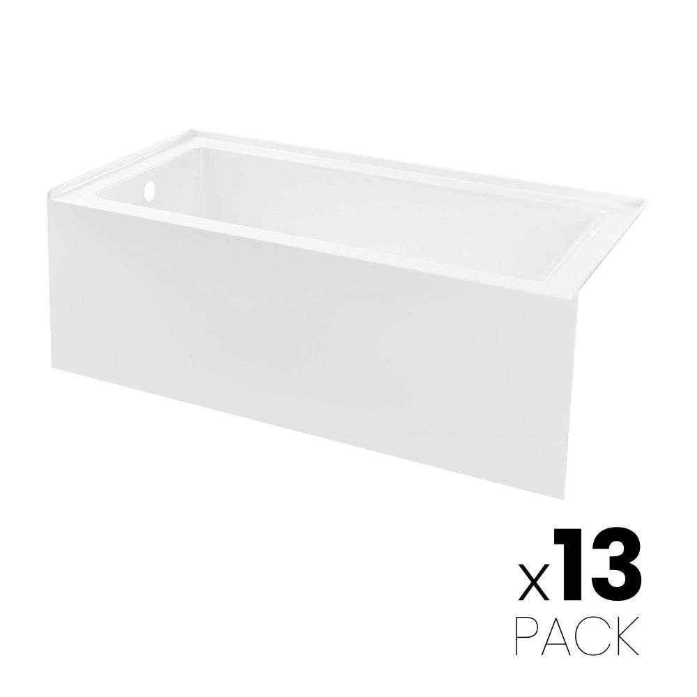 Voltaire 60 x 30 Skirted Left Drain Soaking Alcove Bathtub in Glossy White (13 - Pack)