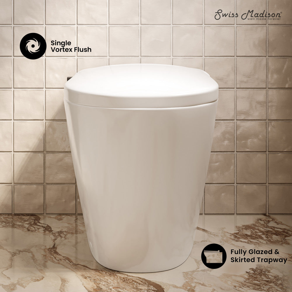 Hugo U Power Flush Tankless Toilet 10" Rough-in 1 GPF Non-Electric ADA Toilet with Integrated Tank and Manual Bidet in Glossy White