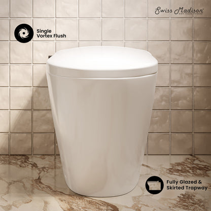 Hugo U Power Flush Tankless Toilet 10" Rough-in 1 GPF Non-Electric ADA Toilet with Integrated Tank and Manual Bidet in Glossy White