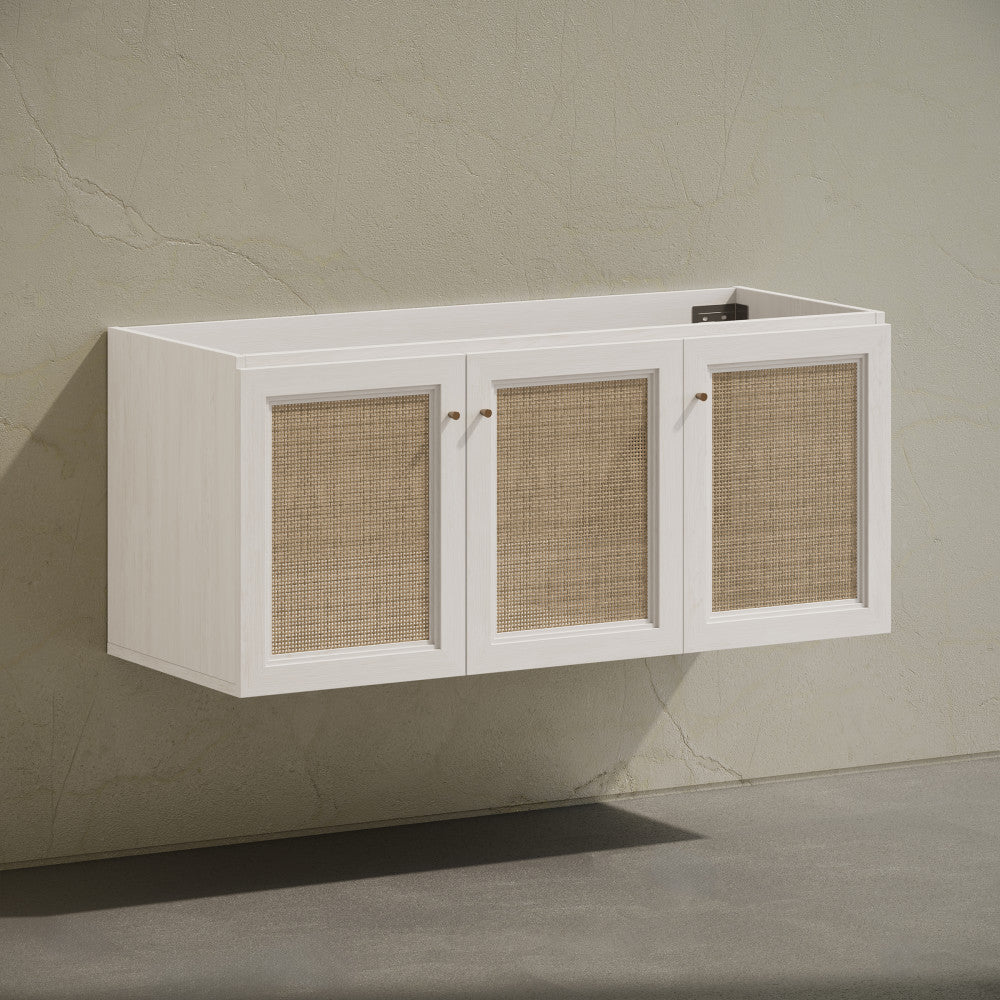 Classe 48" Wall-Mounted Bathroom Vanity in White Oak without Sink Top