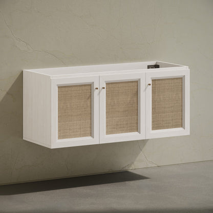 Classe 48" Wall-Mounted Bathroom Vanity in White Oak without Sink Top
