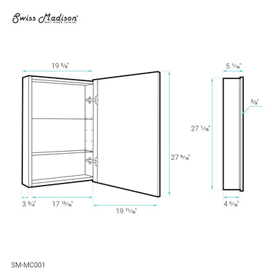 Cache 20 in. x 30 in. Mirrored Aluminum Medicine Cabinet