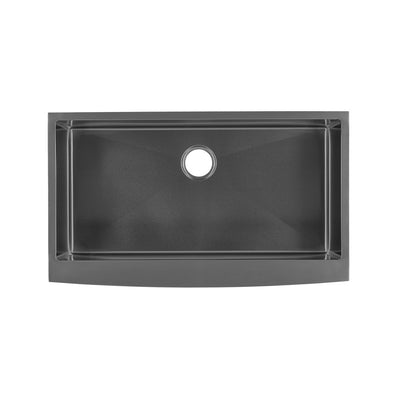 Rivage 36 x 21 Stainless Steel, Single Basin, Farmhouse Kitchen Sink with Apron in Black