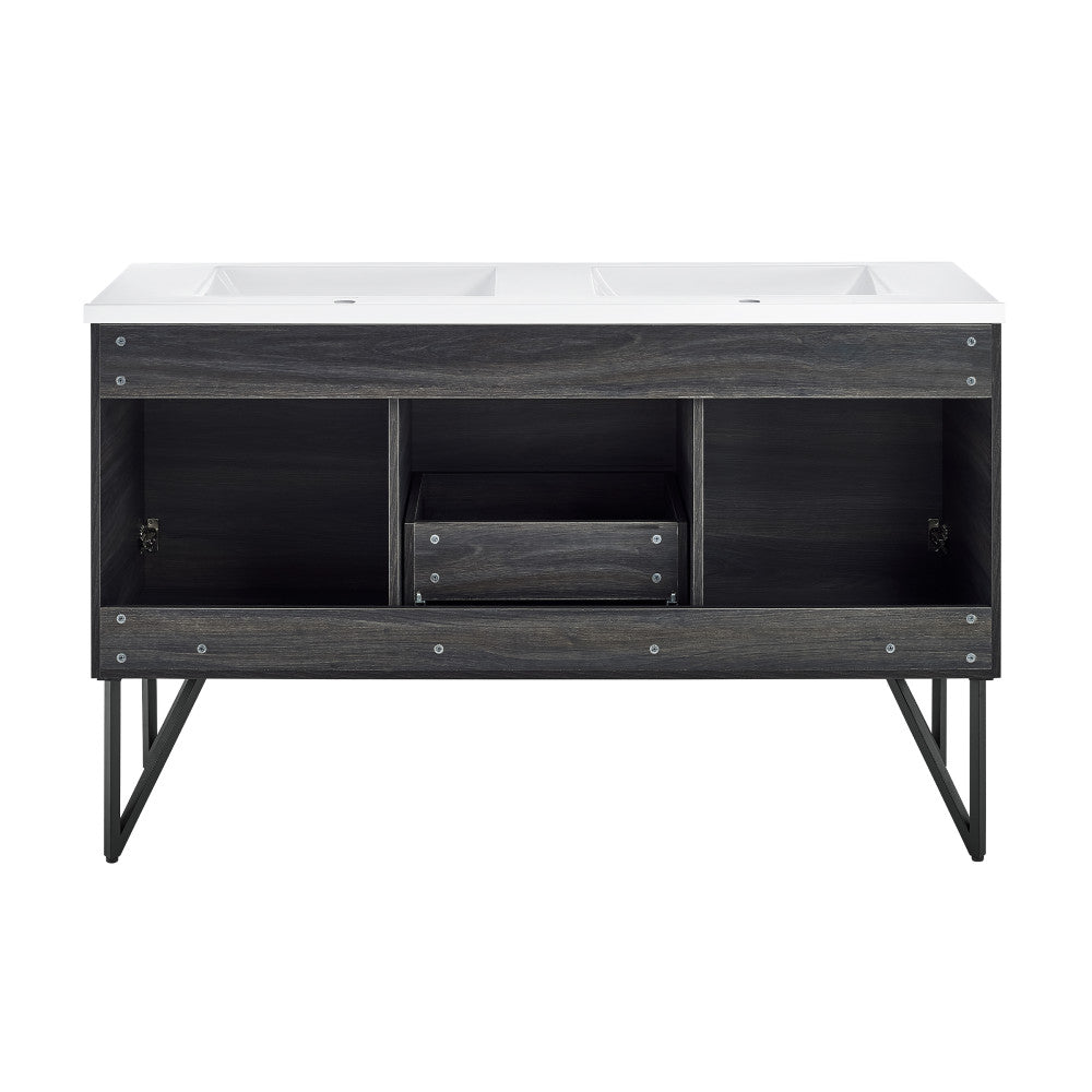 Annecy 60" Freestanding Bathroom Vanity in Black Walnut with Sink Top