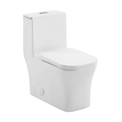 Concorde One-Piece 12" Rough-in 1.1/1.6 GPF Dual Top Flush Square Toilet in Glossy White