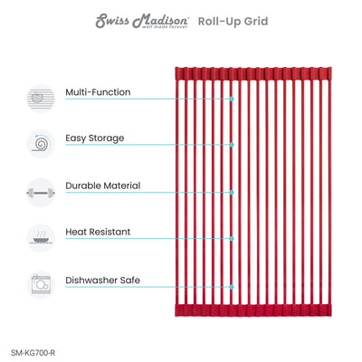 20 x 12 " Kitchen Sink Grid, Red