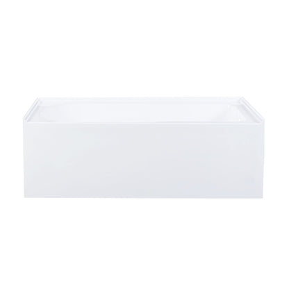 Voltaire 60" x 30" Left-Hand Drain Alcove Bathtub with Apron and Armrest