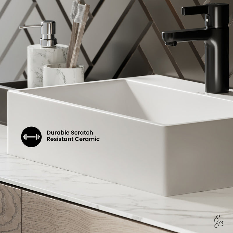 Claire 20 Rectangle Ceramic Vessel Sink