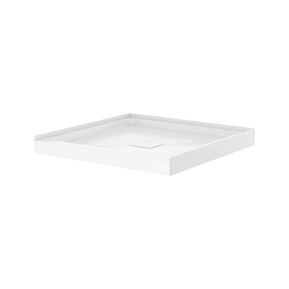 Marquette 36 x 36 Shower Pan Base with Center Drain in Glossy White