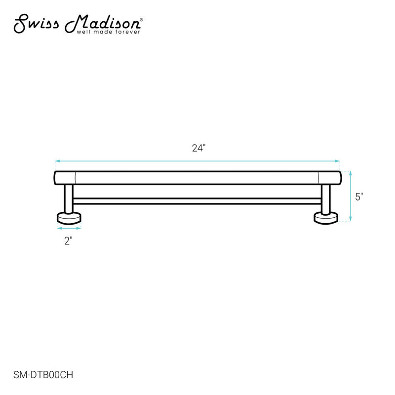 Avallon 24" Double Towel Bar in Chrome