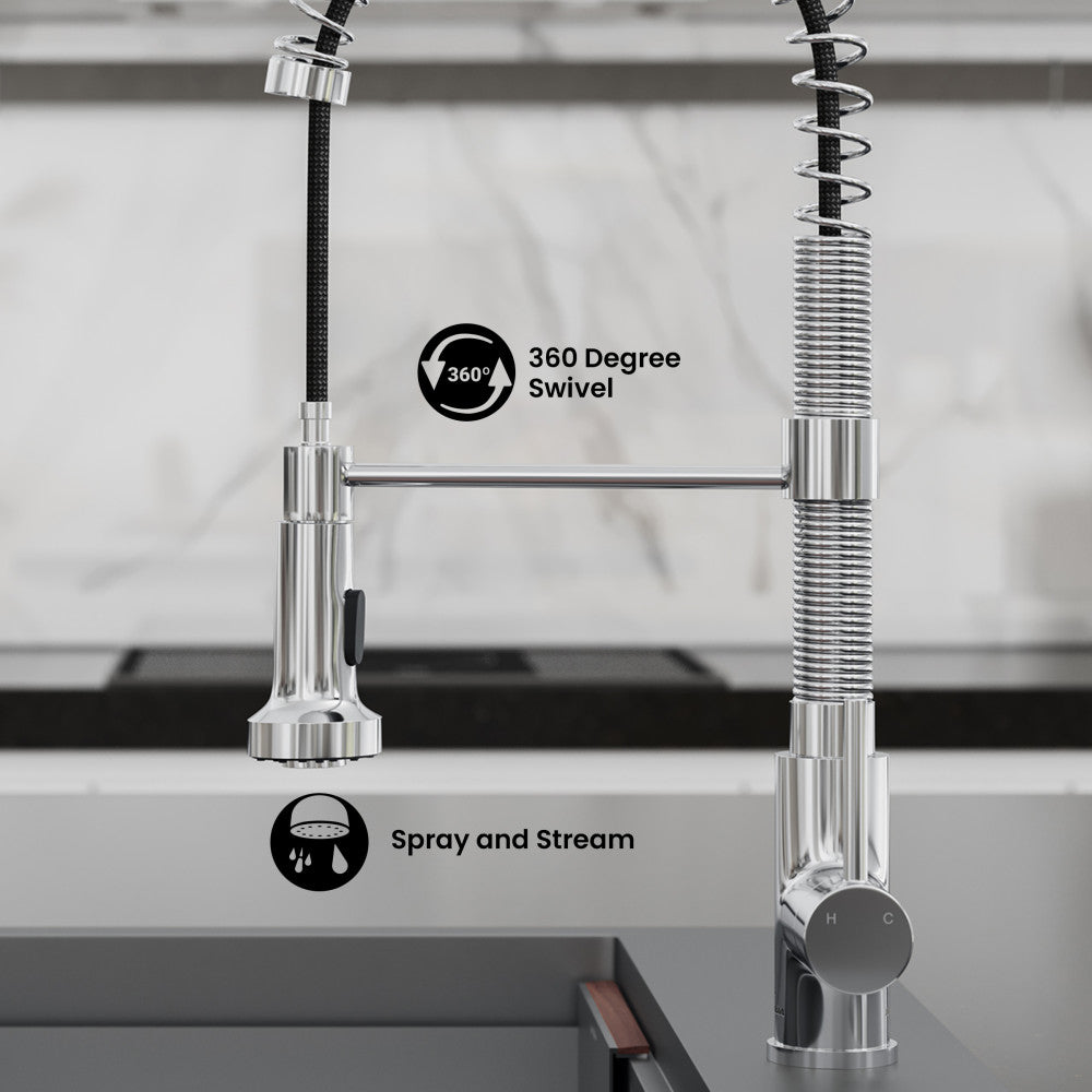 Nouvet Single Handle, Pull-Down Kitchen Faucet in Chrome