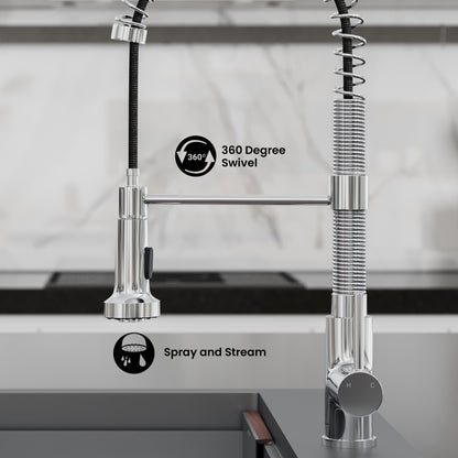 Nouvet Single Handle, Pull-Down Kitchen Faucet in Chrome