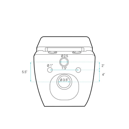 Concorde Wall-Hung Toilet Bundle 0.8/1.6 GPF Dual Flush in Glossy White with Black Flush Plate
