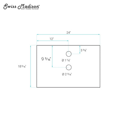 Rennes 24" Reclaimed Wood Vanity in Natural Teak with Slate Countertop and Single Hole Vessel Sink