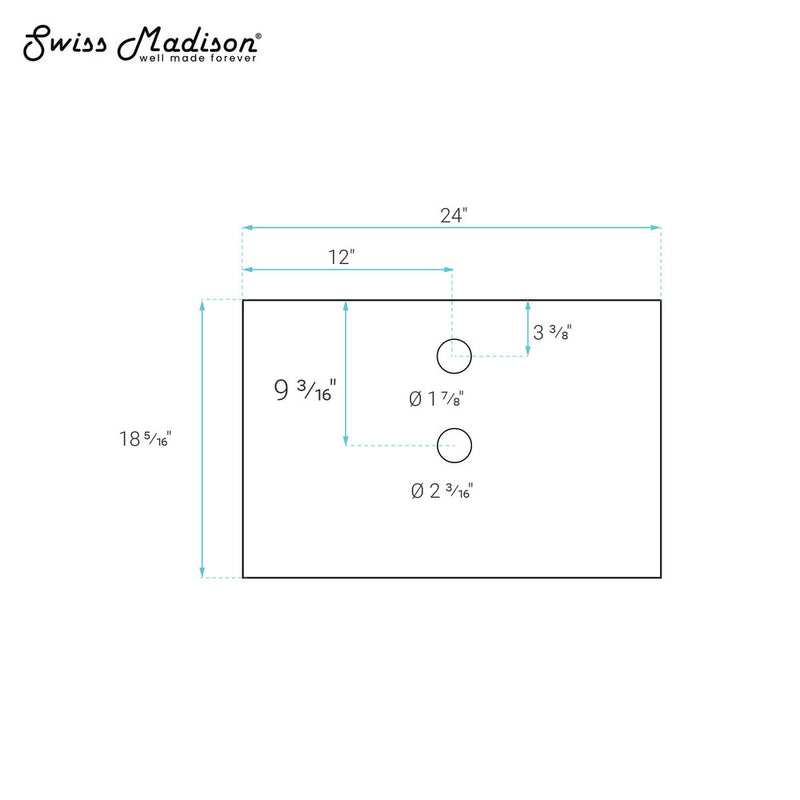 Rennes 24" Reclaimed Wood Vanity in Natural Teak with Slate Countertop and Single Hole Vessel Sink
