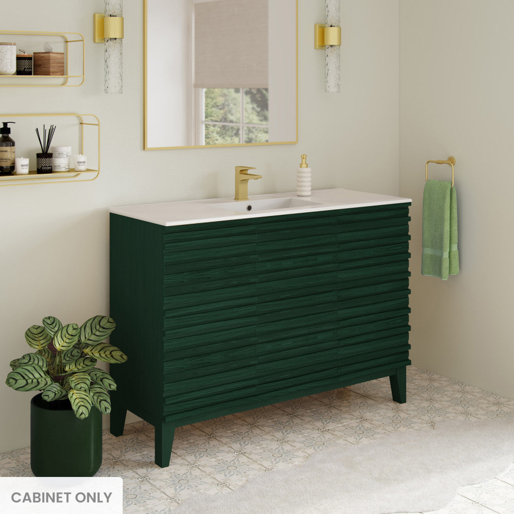 Cascade 48" Freestanding Bathroom Vanity Cabinet without Top in Green Oak