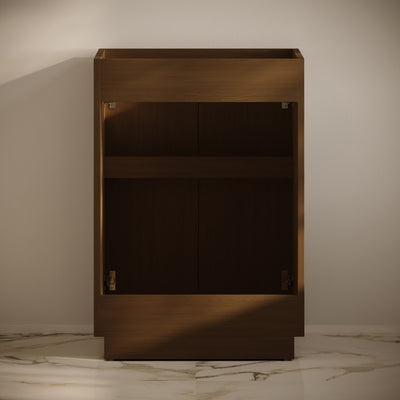 St. Tropez 24" Freestanding Bathroom Vanity Cabinet without Top in Brown Oak