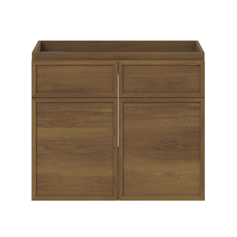 St. Tropez 24" Wall-Mounted Bathroom Vanity Cabinet without Top in Brown Oak