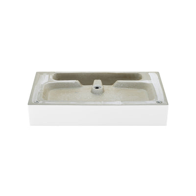 Claire 30" Console Sink White Basin Black Legs with 8" Widespread Holes