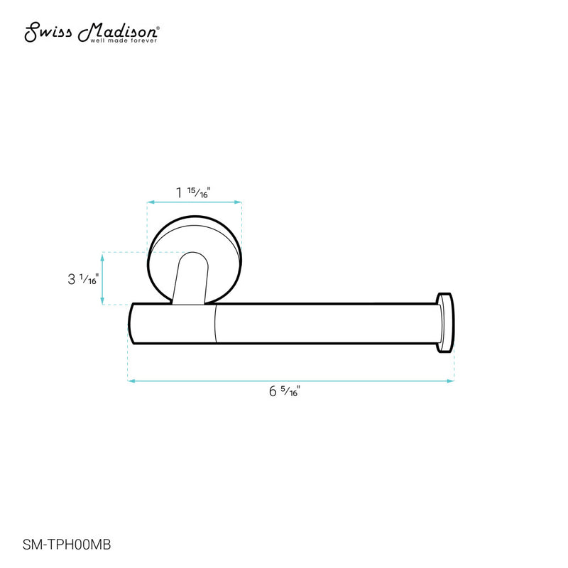 Avallon Toilet Paper Holder in Matte Black