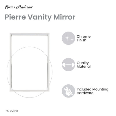 Pierre 35.5" Vanity Mirror in Chrome