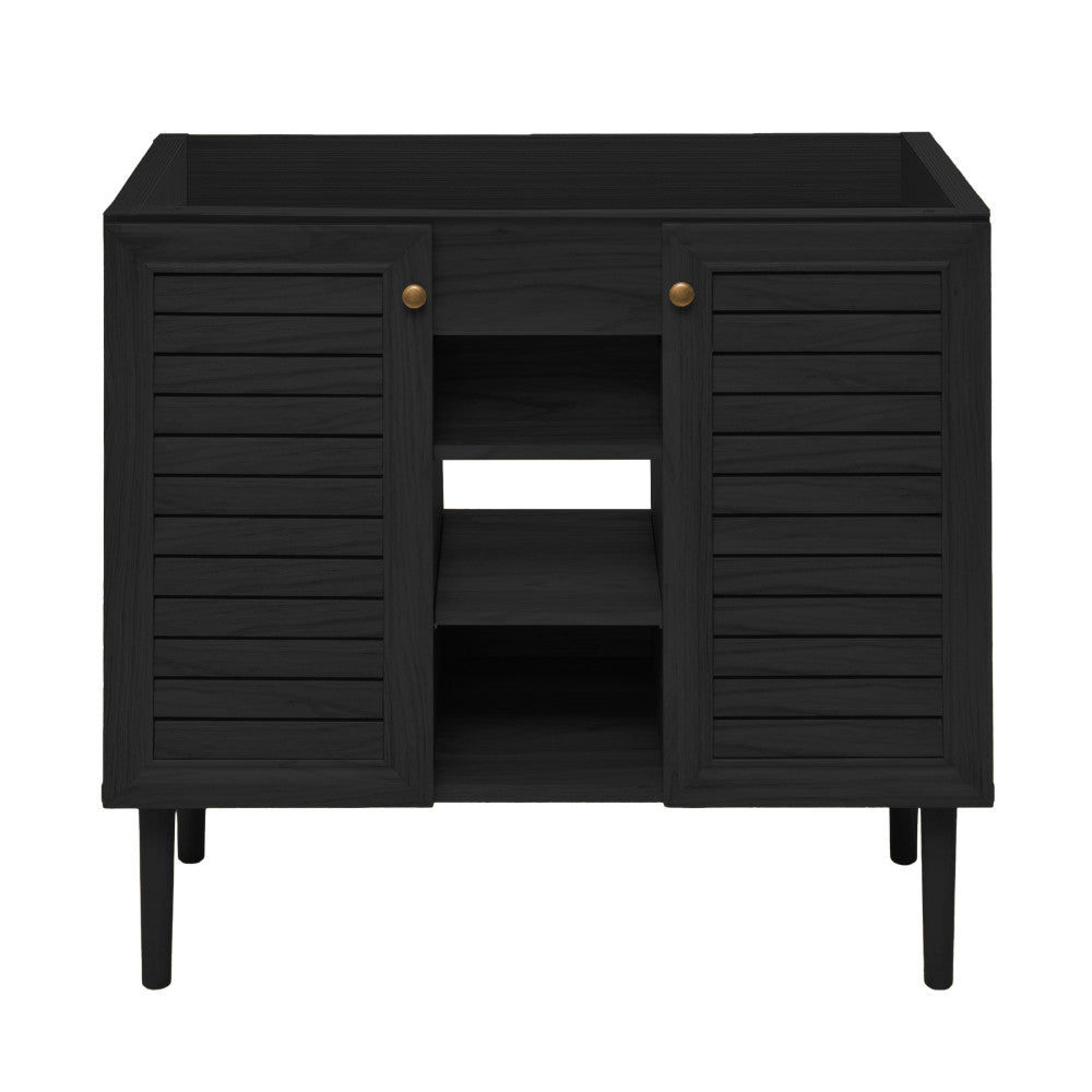 Bron 36" Freestanding Bathroom Vanity Cabinet without Top in Black Oak
