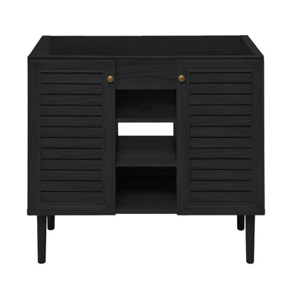 Bron 36" Freestanding Bathroom Vanity Cabinet without Top in Black Oak