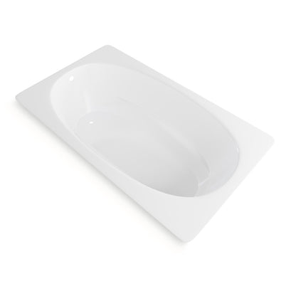 Claire 72 x 42 Oval Drop-in Reversible Drain Soaking Bathtub in Glossy White
