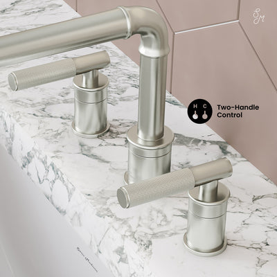 Avallon 8 in. Widespread, Sleek Handle, Bathroom Faucet in Brushed Nickel